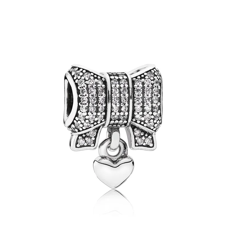 Authentic 925 Sterling Silver Bead Heart & Bow Dangle Charm Fit Original Women Pandora Bracelet Bangle Gift DIY Jewelry
Authentic 925 Sterling Silver Bead Heart & Bow Dangle Charm Fit Original Women Pandora Bracelet Bangle Gift DIY Jewelry