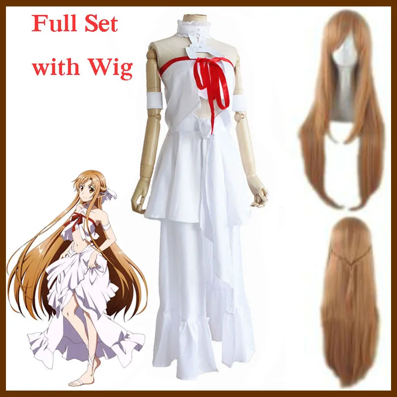 Popular Japanese Anime Yuuki Asuna Cosplay SAO Sword Art Online Halloween Costumes Skirt for Women Full Set White Dress with Wig
Popular Japanese Anime Yuuki Asuna Cosplay SAO Sword Art Online Halloween Costumes Skirt for Women Full Set White Dress with Wig