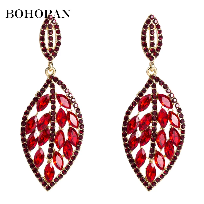 Bohopan 2019 New Arrival Fashion Red Crystal Leaf Drop Earrings For Women Luxury Party Earrings Jewelry Popular Gift brinco
Bohopan 2019 New Arrival Fashion Red Crystal Leaf Drop Earrings For Women Luxury Party Earrings Jewelry Popular Gift brinco