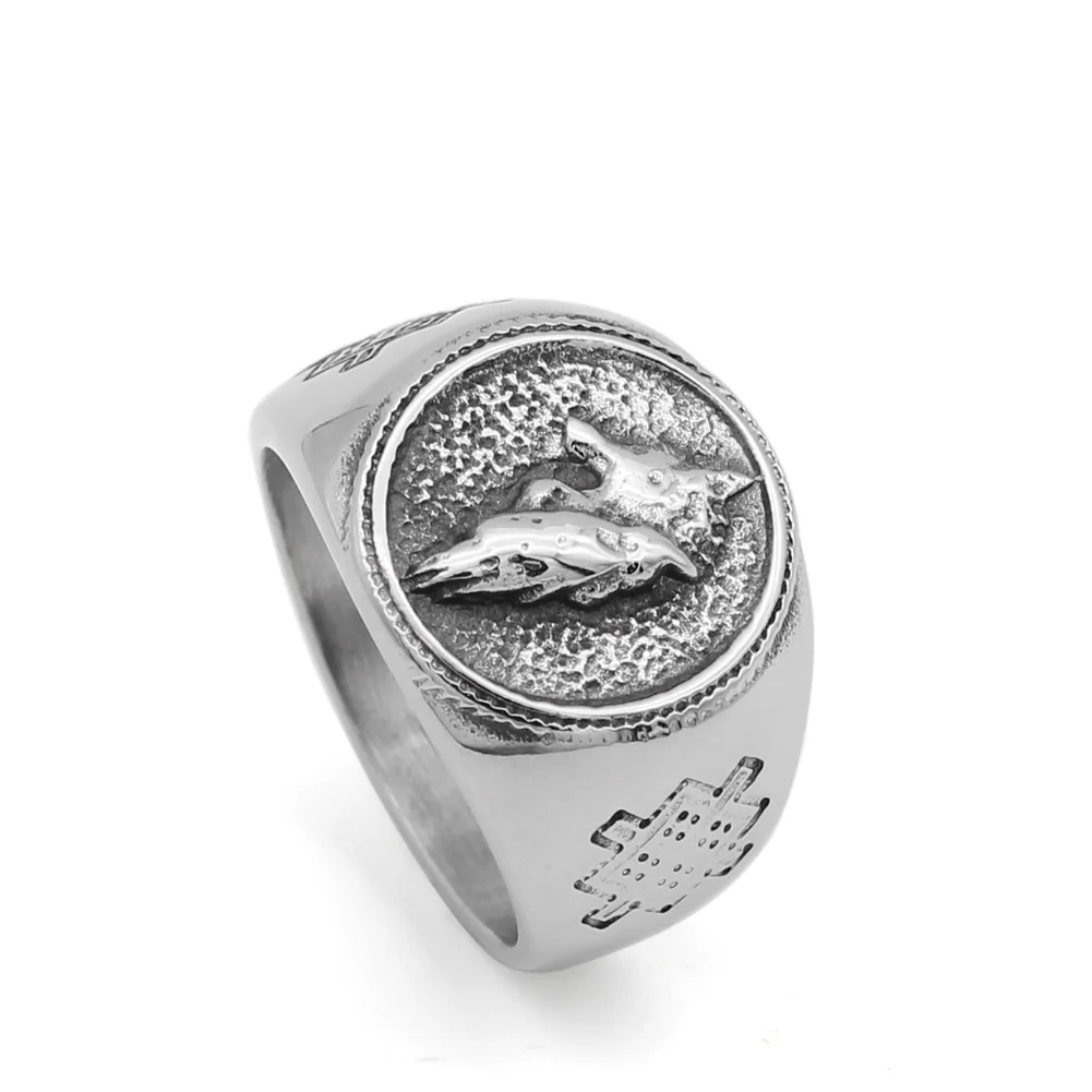 Men 316L stainless steel norse Viking odin's wolf and raven vantage ring jewlery
Men 316L stainless steel norse Viking odin's wolf and raven vantage ring jewlery
