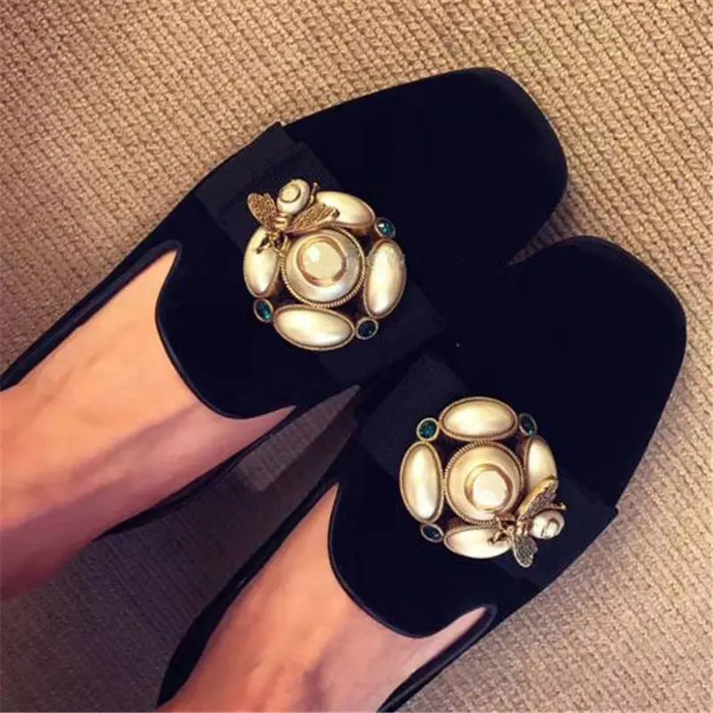 Pearl Bee Rhinestone Flats Ladies 2019 Luxury Brand New Spring Black Flock Crystal Square Toe Slip on Flat Shoes Women Loafers
Pearl Bee Rhinestone Flats Ladies 2019 Luxury Brand New Spring Black Flock Crystal Square Toe Slip on Flat Shoes Women Loafers