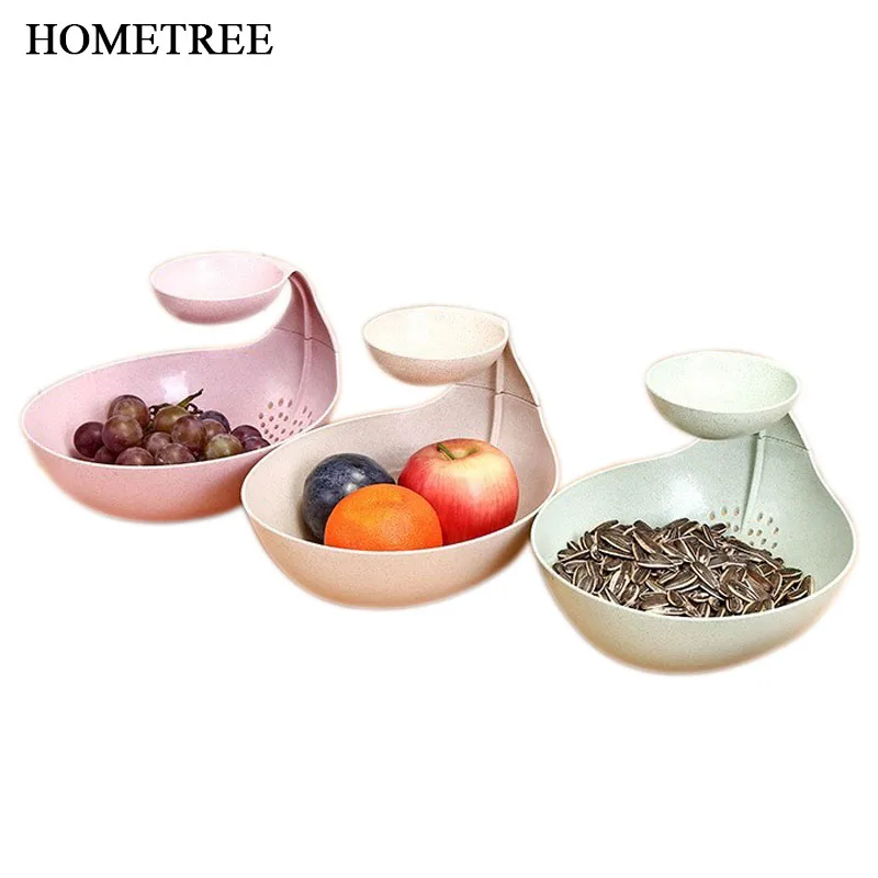 HOMETREE Wheat Double Layer Plate Dish Multi-use Fruit Storage Box Container Seeds Peel Residue Separation Snacks Holder H603
HOMETREE Wheat Double Layer Plate Dish Multi-use Fruit Storage Box Container Seeds Peel Residue Separation Snacks Holder H603