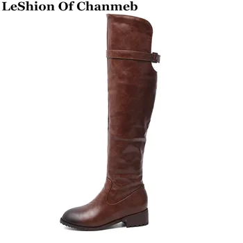 female lady PU leather soft snow winter warm long boots over-the-knee boots woman low heels buckle strap biker boots size 34-48
female lady PU leather soft snow winter warm long boots over-the-knee boots woman low heels buckle strap biker boots size 34-48