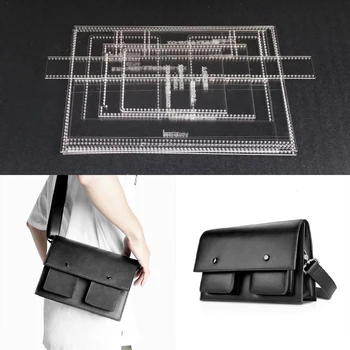 Men Handmamde Shoulder Bag Template Clear Acrylic Leather Pattern DIY Hobby Leathercraft Sewing pattern stencils 25x17x9cm
Men Handmamde Shoulder Bag Template Clear Acrylic Leather Pattern DIY Hobby Leathercraft Sewing pattern stencils 25x17x9cm