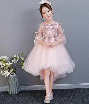 2019 High Quality Handmade Elegant Girl Pink Lace half Sleeve Dress Child First Communion Dress Baby Girl Summer Wedding Dress
2019 High Quality Handmade Elegant Girl Pink Lace half Sleeve Dress Child First Communion Dress Baby Girl Summer Wedding Dress