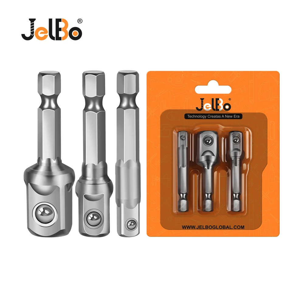 JelBo 3Pcs/set 1/4 3/8 1/2 Inch Hex Shank Socket Adapter Chrome Vanadium Steel Hex socket bits to Impact Driver Drill Bit
JelBo 3Pcs/set 1/4 3/8 1/2 Inch Hex Shank Socket Adapter Chrome Vanadium Steel Hex socket bits to Impact Driver Drill Bit