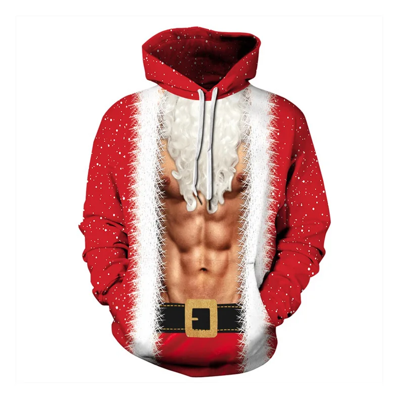 Plus Size Funny Men Women 3D Printed Hoodie Hooded Ugly Sweatshirt Pullover Tops