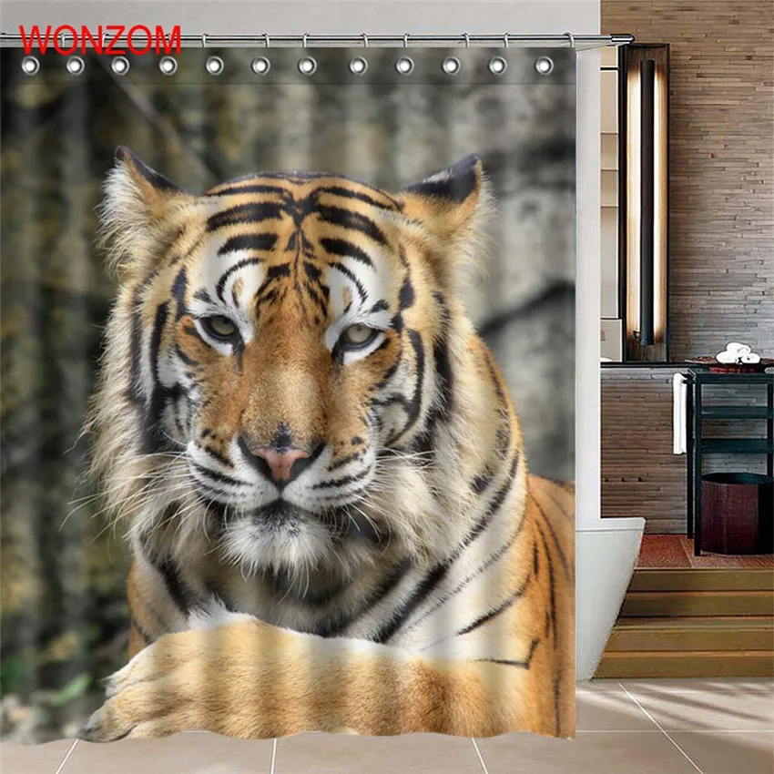WONZOM Waterproof Shower Curtain Gift 3D Tiger Home Bathroom Curtains with 12 Hooks Polyester Fabric Animal Bath Curtain
WONZOM Waterproof Shower Curtain Gift 3D Tiger Home Bathroom Curtains with 12 Hooks Polyester Fabric Animal Bath Curtain