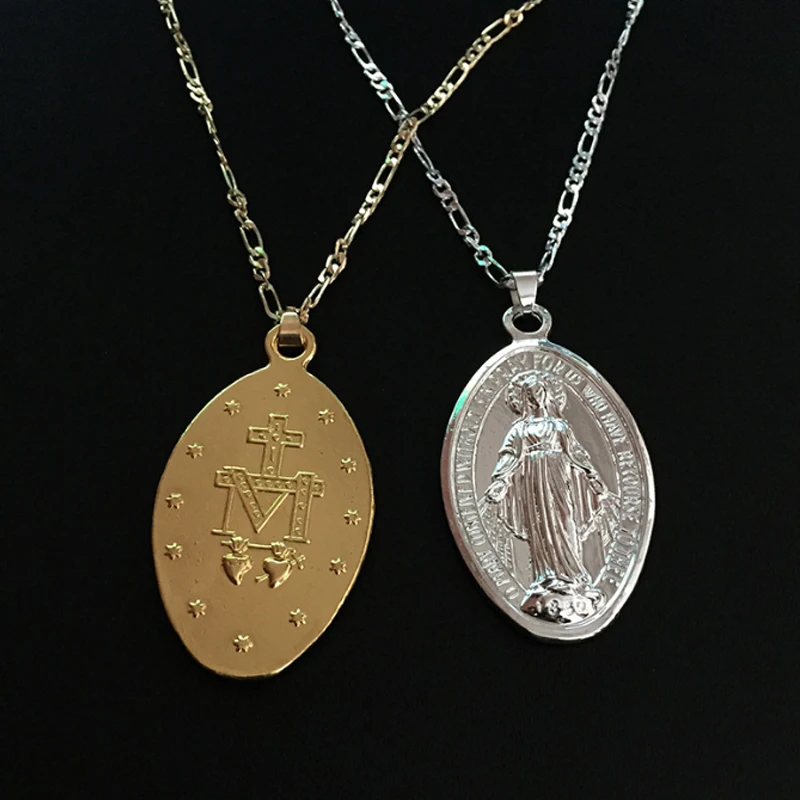 Fashion Mother Mary Pendant Necklace Virgin Mary Dainty Gold Medallion Necklace Religious Catholic Necklace Jewelry Gift
Fashion Mother Mary Pendant Necklace Virgin Mary Dainty Gold Medallion Necklace Religious Catholic Necklace Jewelry Gift