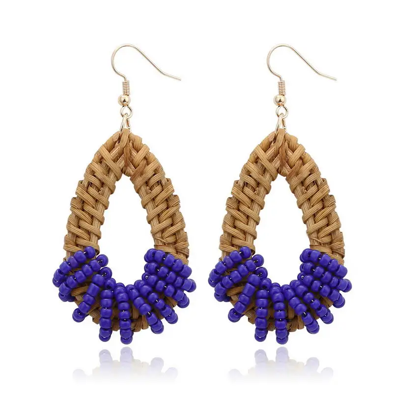 Exaggerate beads Inlay Waterdrop Handmade Rattan Drop Earrings Fashion Bohemia Teardrop Earrings for Woman Jewelry
Exaggerate beads Inlay Waterdrop Handmade Rattan Drop Earrings Fashion Bohemia Teardrop Earrings for Woman Jewelry