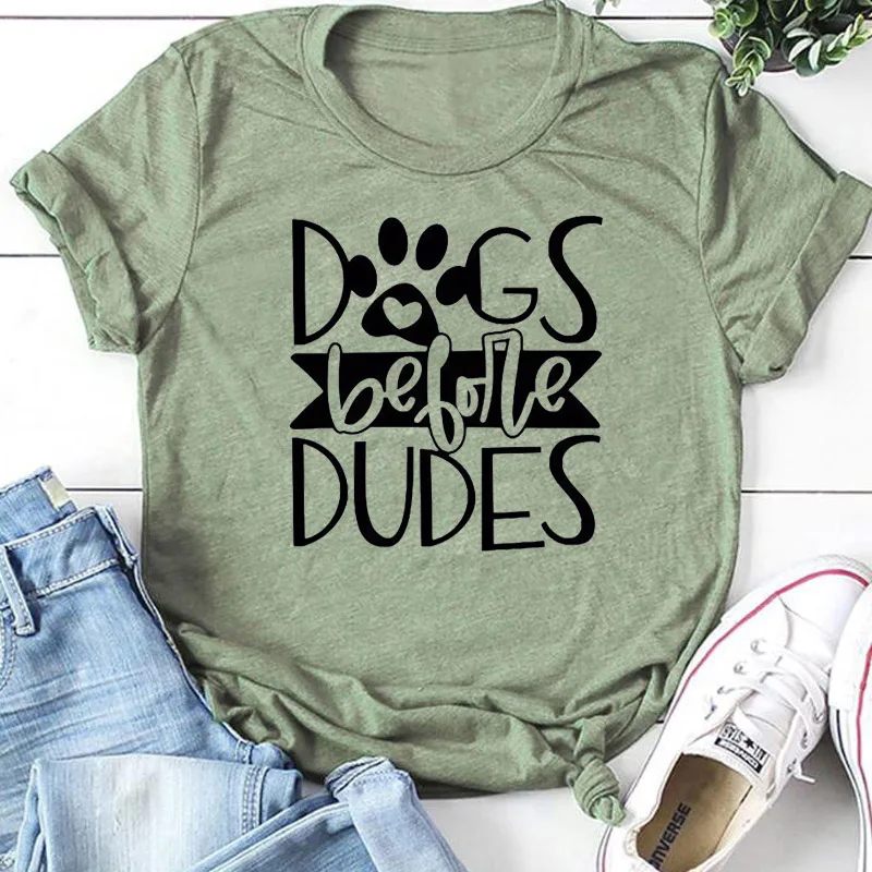 Dogs Before Dudes Paw Print T-shirt Dog Mom Gift Tshirts Women Graphic Funny Tee Top Casual Summer Harajuku Marvel T Shirt Femme
Dogs Before Dudes Paw Print T-shirt Dog Mom Gift Tshirts Women Graphic Funny Tee Top Casual Summer Harajuku Marvel T Shirt Femme