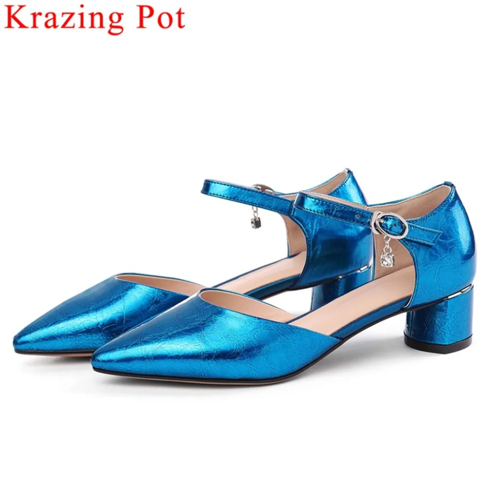 Krazing Pot new arrival office lady chunky heels buckle strap pointed toe oxford real cow leather plus size hollow pumps L5f4
Krazing Pot new arrival office lady chunky heels buckle strap pointed toe oxford real cow leather plus size hollow pumps L5f4