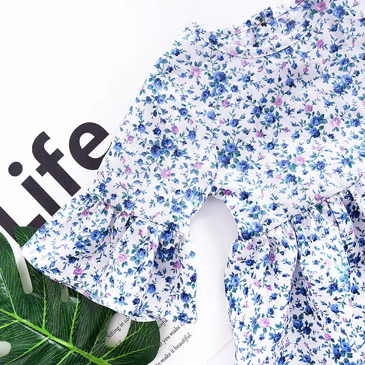 Mother nest Floral Summer Cute Girls Baby Half Sleeves Dress Cotto Puff Newborn Clothes Children Kids Flower Infant Princess (23)