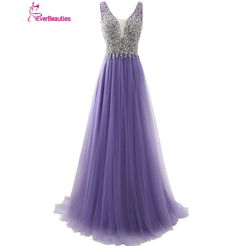 Purple Prom Dresses 2019 Tulle Beaded Backless Evening Party Dresses Backless A line V-Neck Vestidos De Graduacion
Purple Prom Dresses 2019 Tulle Beaded Backless Evening Party Dresses Backless A line V-Neck Vestidos De Graduacion