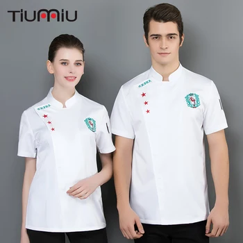 Unisex Kitchen Chef Uniforms Short Sleeve Embroidery Jackets Summer Breathable Mesh Food Services Canteen Bakery Cooking Shirt
Unisex Kitchen Chef Uniforms Short Sleeve Embroidery Jackets Summer Breathable Mesh Food Services Canteen Bakery Cooking Shirt