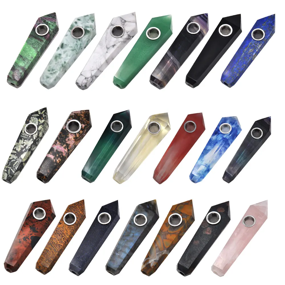 HORNET Natural Fluorite Quartz Crystal Smoking Herb Pipe 12 MM With Metal Smoking Bowl Pipe Six-Sided Shape Tobacco Filters Pipe
HORNET Natural Fluorite Quartz Crystal Smoking Herb Pipe 12 MM With Metal Smoking Bowl Pipe Six-Sided Shape Tobacco Filters Pipe