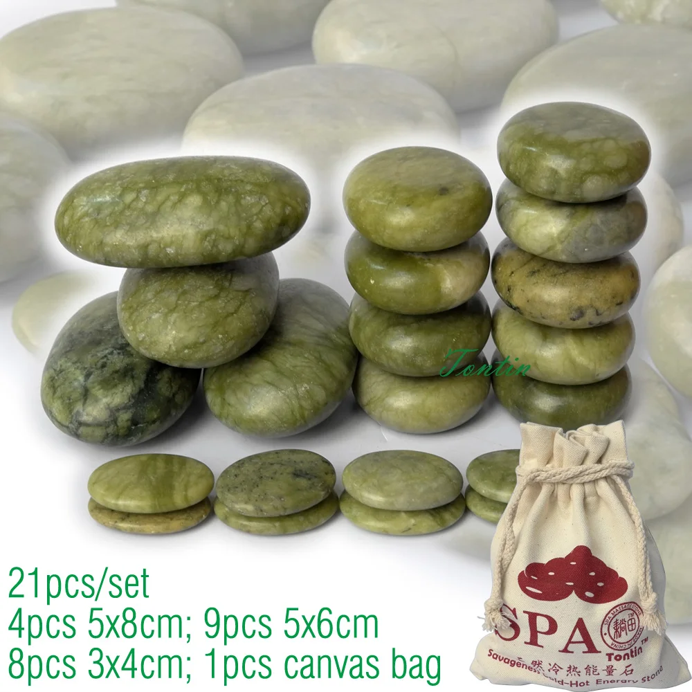 21pcs/set Green stone Hot Stone Massage Set Relieve Stress Back Pain Health Care Acupressure Lava Basalt Stones for Healthcare
21pcs/set Green stone Hot Stone Massage Set Relieve Stress Back Pain Health Care Acupressure Lava Basalt Stones for Healthcare
