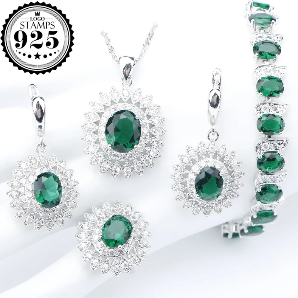 Green Zirconia Silver 925 Jewelry Sets Costume Women Stones Bracelets Earrings Rings Pendant Necklace Set Jewellery Gift Box
Green Zirconia Silver 925 Jewelry Sets Costume Women Stones Bracelets Earrings Rings Pendant Necklace Set Jewellery Gift Box