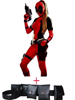 Black and Red Lady Deadpool Spandex Bodysuit and Belt Halloween Costumes for Woman
Black and Red Lady Deadpool Spandex Bodysuit and Belt Halloween Costumes for Woman