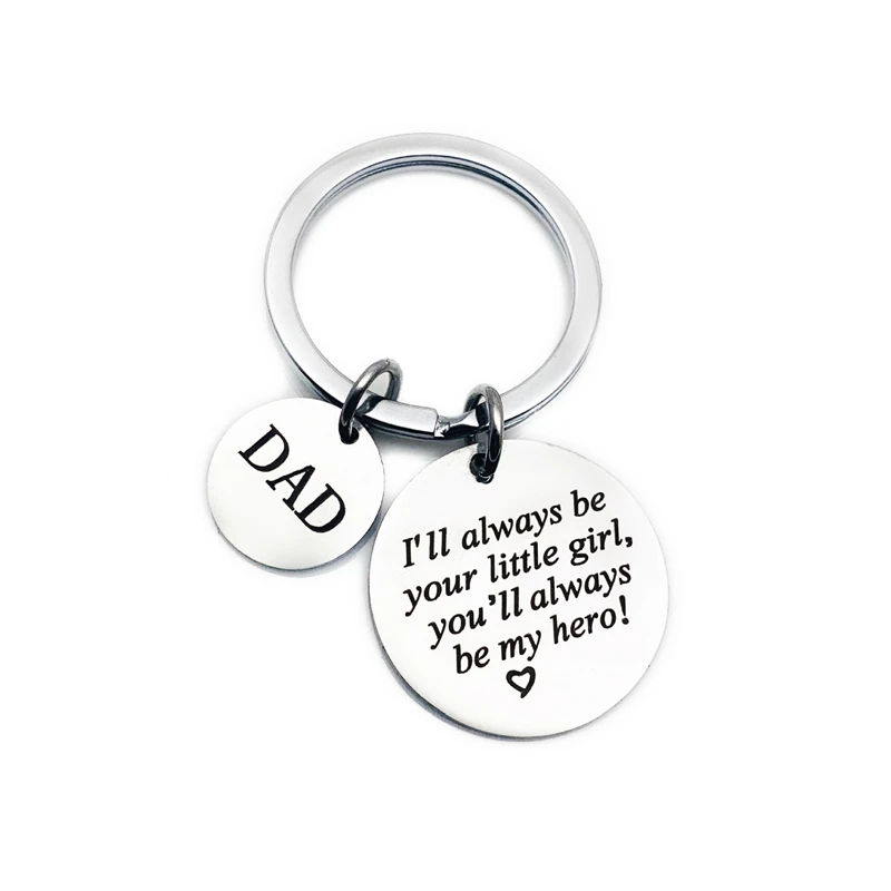 Fathers Day Keychain Gifts I'll always be your little girl,You'll always be my hero! Alloy Keychain Family Keyring For Daddy
Fathers Day Keychain Gifts I'll always be your little girl,You'll always be my hero! Alloy Keychain Family Keyring For Daddy