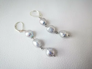 Baroque natural pearl earrings female personality fashion irregular gray 9-10MM 925 sterling silver earrings
Baroque natural pearl earrings female personality fashion irregular gray 9-10MM 925 sterling silver earrings