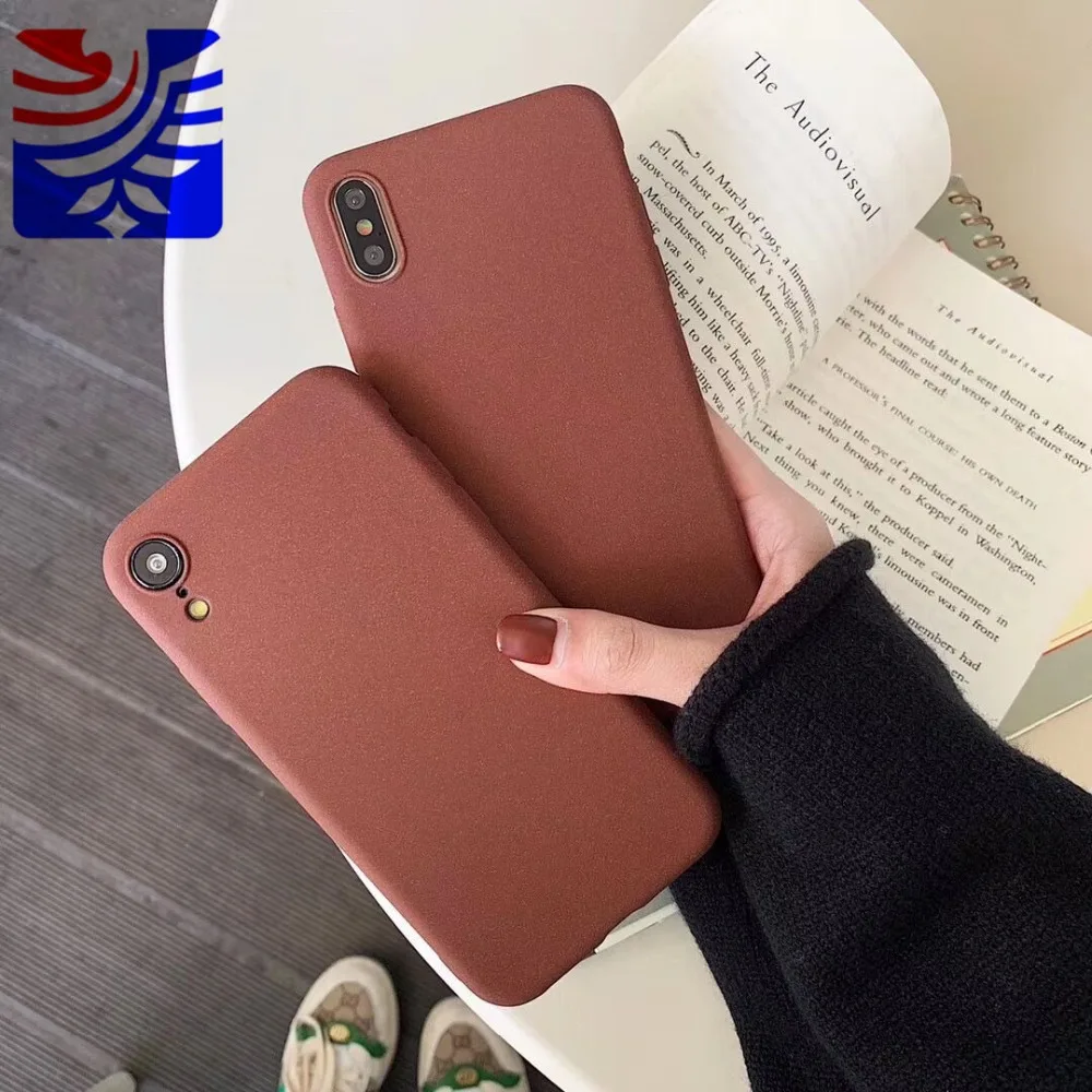 PEIPENG Simple scrub Silica gel soft shell For iPhone 7 7Plus 6 6S 6Plus 8 8Plus X XR XS Max TPU Anti-fall lovely Phone Case04