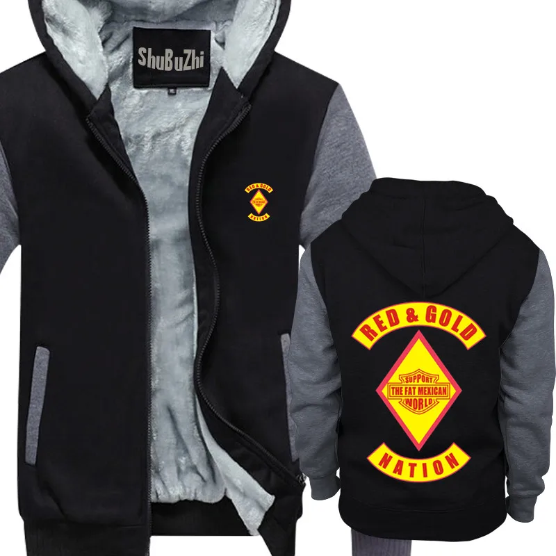 Red and Gold Nation Bandidos shubuzhi men Winter padded zipper sweatshirt casual fleece jacket hoodies coat hip-hop hoody
Red and Gold Nation Bandidos shubuzhi men Winter padded zipper sweatshirt casual fleece jacket hoodies coat hip-hop hoody
