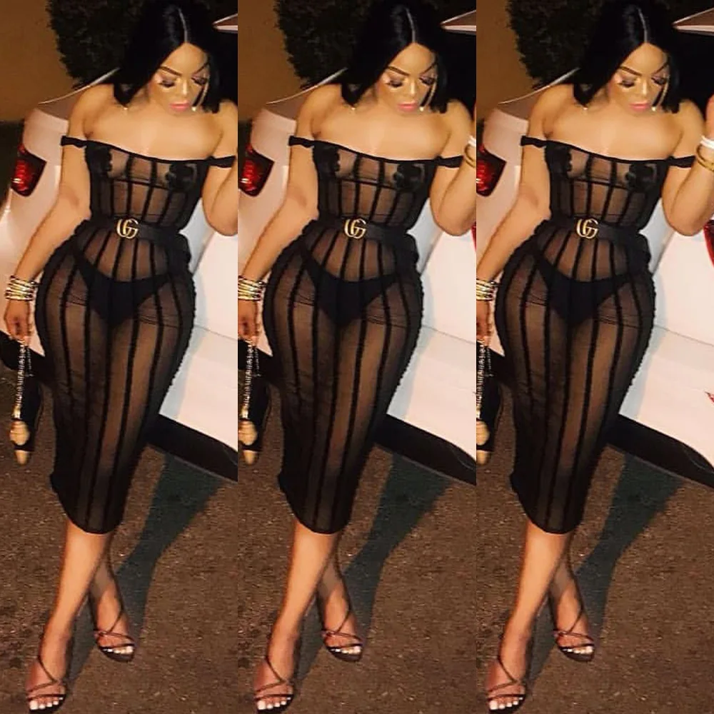 Sexy bodycon party women strapless backless patchwork striped summer slim see through knee-length dress vestidos robe femme
Sexy bodycon party women strapless backless patchwork striped summer slim see through knee-length dress vestidos robe femme