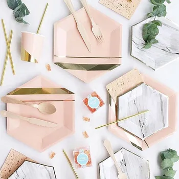 Quality Rose Gold Party Disposable Tableware Set Plates Cups Napkins 1st Birthday Party Decor Kids Baby Shower Party Supplies LC
Quality Rose Gold Party Disposable Tableware Set Plates Cups Napkins 1st Birthday Party Decor Kids Baby Shower Party Supplies LC