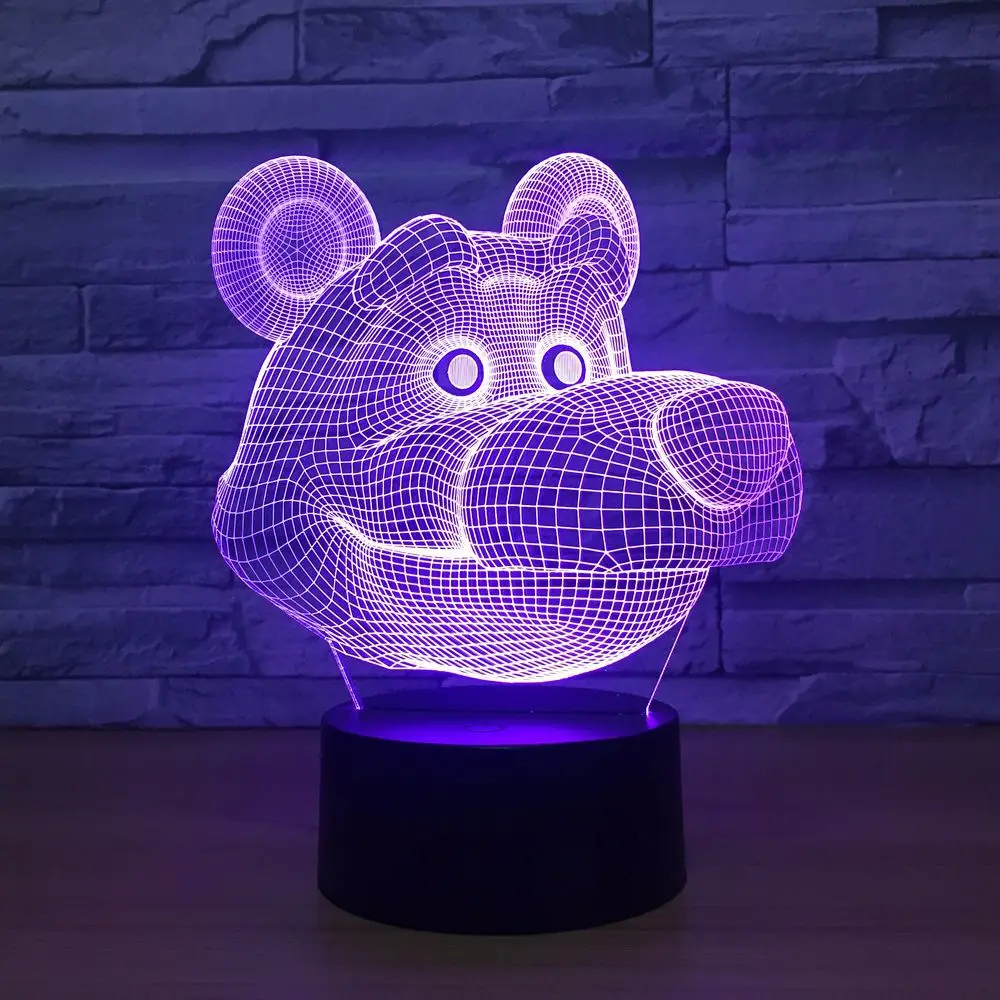 Cute Cartoon Bear 3D LED Lamp USB Powered 7 Colors Amazing Optical Illusion Night Light Bedroom Light Kids Party Birthday Gifts
Cute Cartoon Bear 3D LED Lamp USB Powered 7 Colors Amazing Optical Illusion Night Light Bedroom Light Kids Party Birthday Gifts
