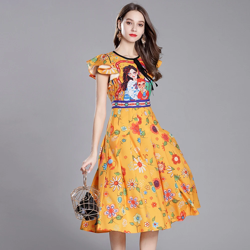 woman summer runway dress ruffle sleeve female pleated midi dress ladies street dress
woman summer runway dress ruffle sleeve female pleated midi dress ladies street dress