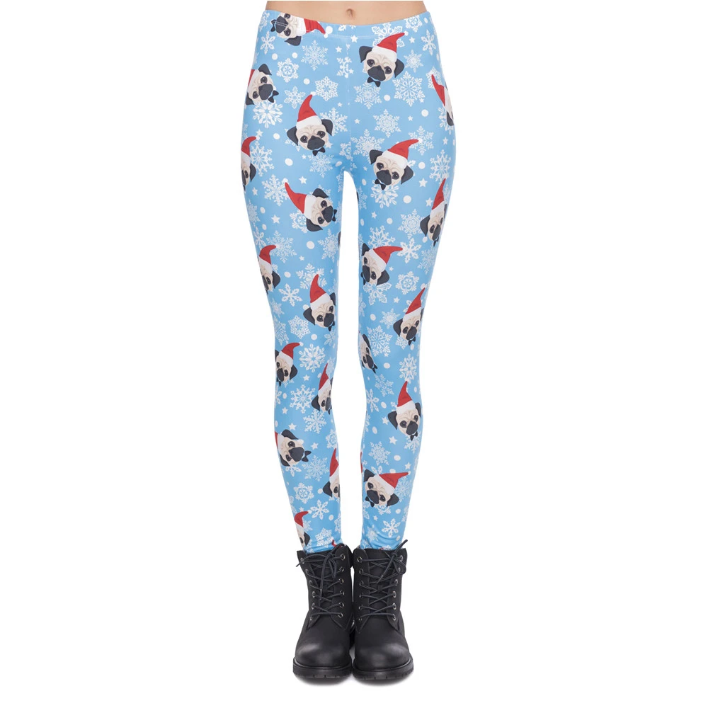 High Elasticity Women Legging Santa Pug Printing Blue Fitness Leggings Christmas High Waist Woman Pants
High Elasticity Women Legging Santa Pug Printing Blue Fitness Leggings Christmas High Waist Woman Pants