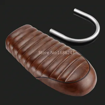 Flat Motorcycle Brown Seat Pad Saddle + Rear Seat Frame Hoop Loop 230mm 
Flat Motorcycle Brown Seat Pad Saddle + Rear Seat Frame Hoop Loop 230mm