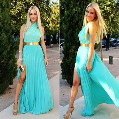 Sexy Halter Sash Draped Split Side Mint Green Beach Party Prom Dresses Elegant Floor Length Hot Sale Custom Made Vestidos
Sexy Halter Sash Draped Split Side Mint Green Beach Party Prom Dresses Elegant Floor Length Hot Sale Custom Made Vestidos