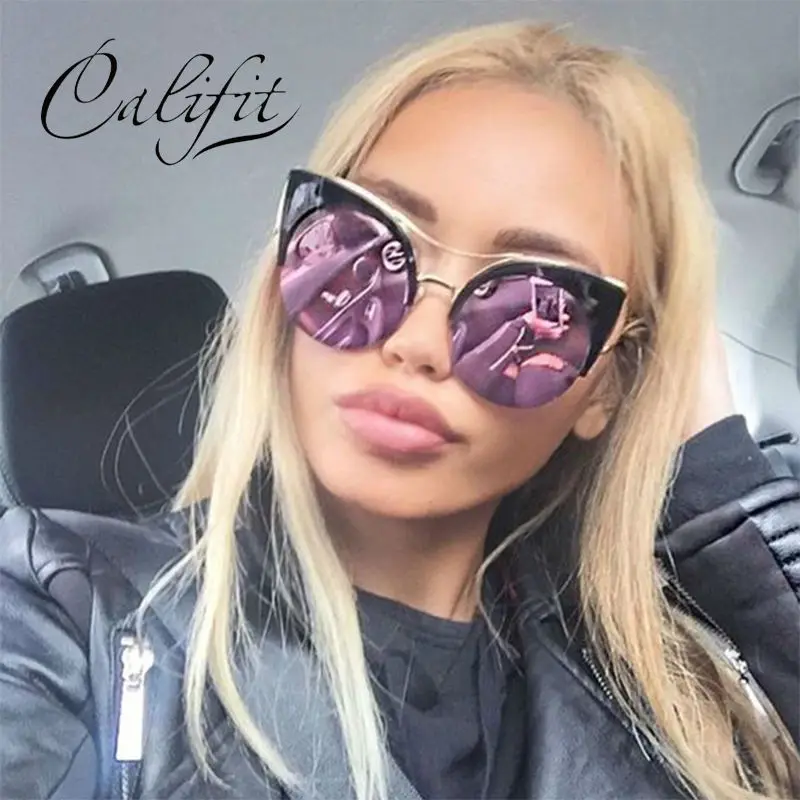 CALIFIT New Mirror Sunglasses Women Cat Eye Brand Desginer Luxury High Quality Eyewear Sun Glasses For Female Coating Oculos
CALIFIT New Mirror Sunglasses Women Cat Eye Brand Desginer Luxury High Quality Eyewear Sun Glasses For Female Coating Oculos