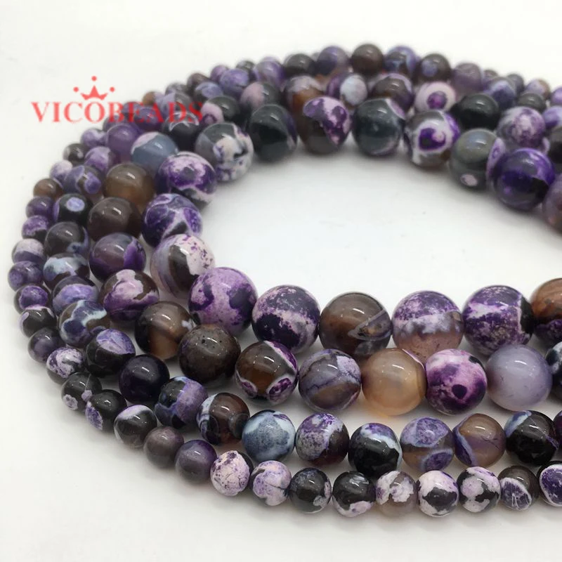 Factory Price Natural Stone Purple Black White Fire Agates Beads 16"/Strand 6 8 10 12MM Pick Size
Factory Price Natural Stone Purple Black White Fire Agates Beads 16"/Strand 6 8 10 12MM Pick Size