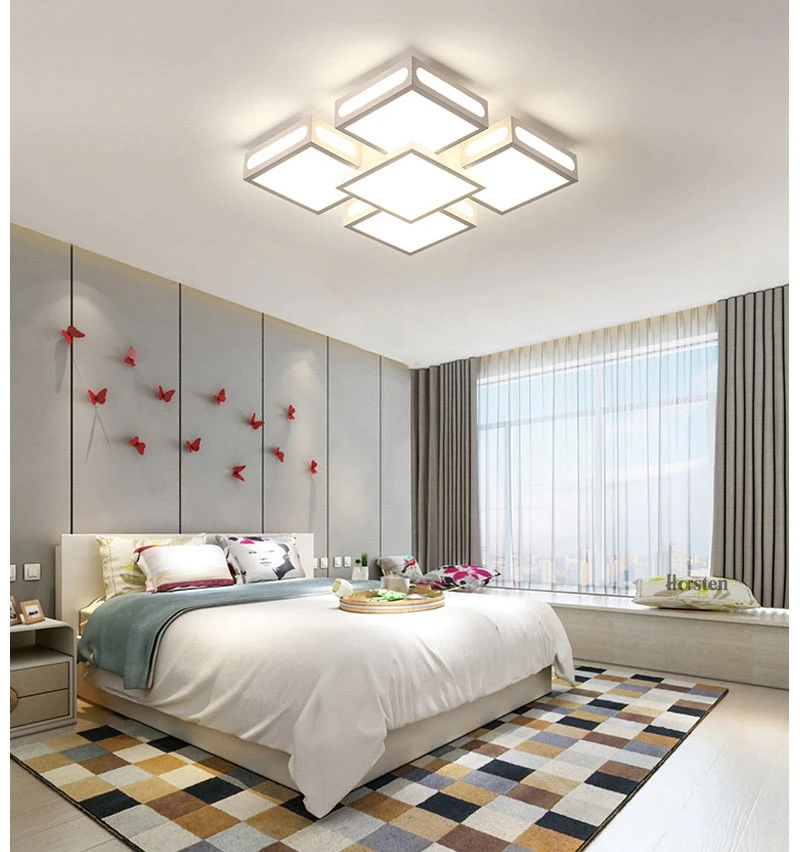 Modern Simple Acrylic LED Ceiling Lights Minimalist Rectangular Ceiling Chandelier Lights Lamp For Living Room Bedroom 220V (5)