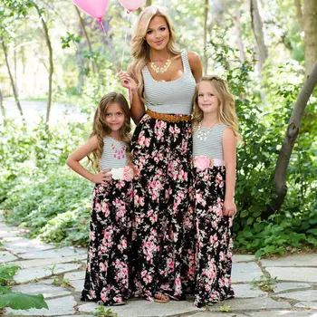 2018 Mother and Daughter Summer Sleeveless Casual Stripe Patchwork Print Long Dress Mommy&Me Matching Outfits
2018 Mother and Daughter Summer Sleeveless Casual Stripe Patchwork Print Long Dress Mommy&Me Matching Outfits