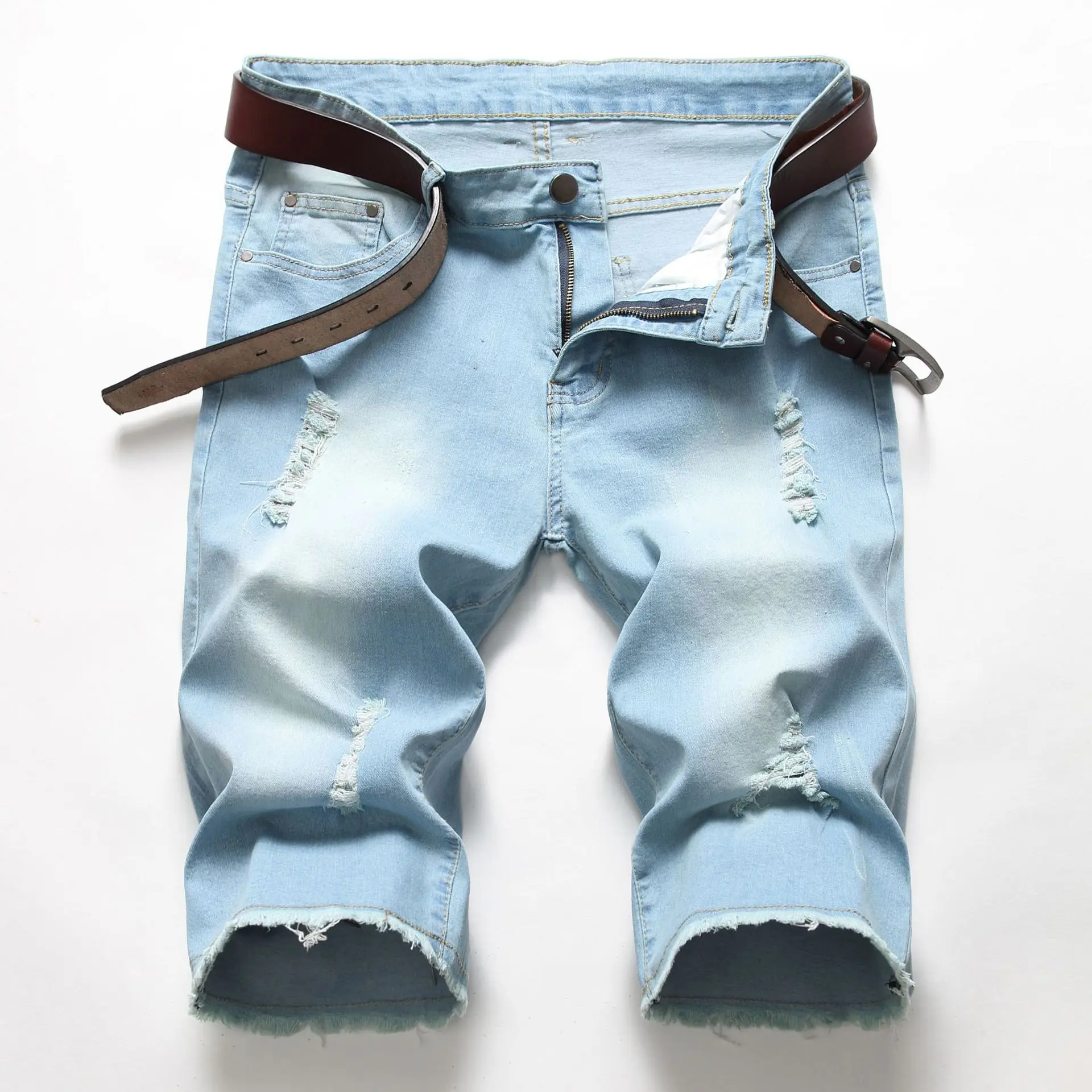 New Fashion Mens Ripped Short Jeans Brand Clothing Bermuda Summer Cotton Shorts Breathable Denim Shorts Male Size 28-42
New Fashion Mens Ripped Short Jeans Brand Clothing Bermuda Summer Cotton Shorts Breathable Denim Shorts Male Size 28-42