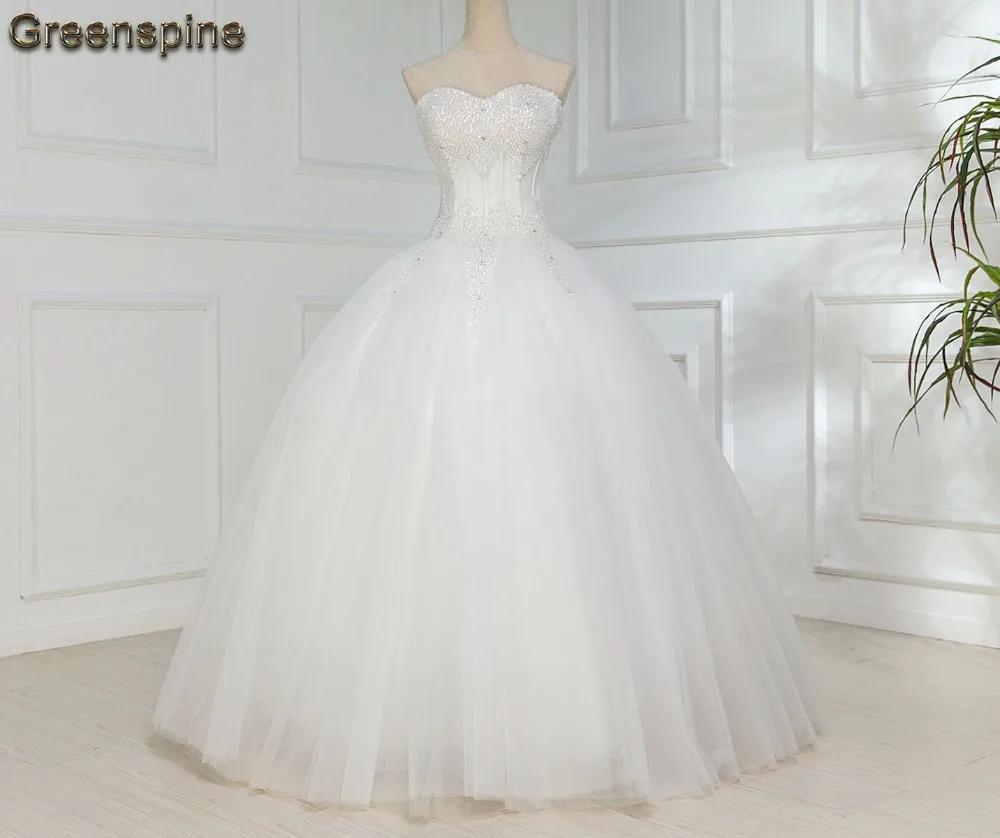 Beadings White Wedding Dresses Sweetheat Floor Length Ball Gown Bridal Dresses Robe De Mariage
Beadings White Wedding Dresses Sweetheat Floor Length Ball Gown Bridal Dresses Robe De Mariage