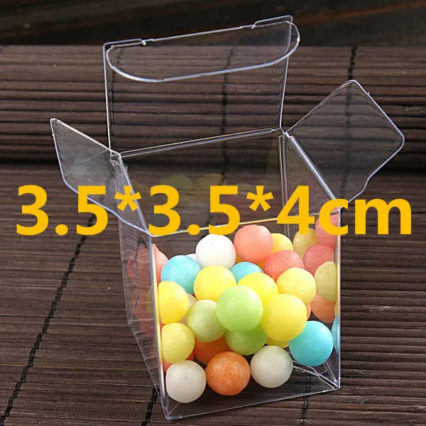 Image 200Pcs Lot 4*4*3cm Clear PVC Box  Birthday Party Gifts Box Decorative Box  Gift Box Wedding  Display Boxes