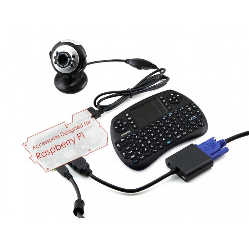 Raspberry Pi 3B/2B/B+ Accessory Pack C with Camera & Mini Wireless Keyboard + 16GB SD Card + US/EU Power Adapter, No Pi
Raspberry Pi 3B/2B/B+ Accessory Pack C with Camera & Mini Wireless Keyboard + 16GB SD Card + US/EU Power Adapter, No Pi