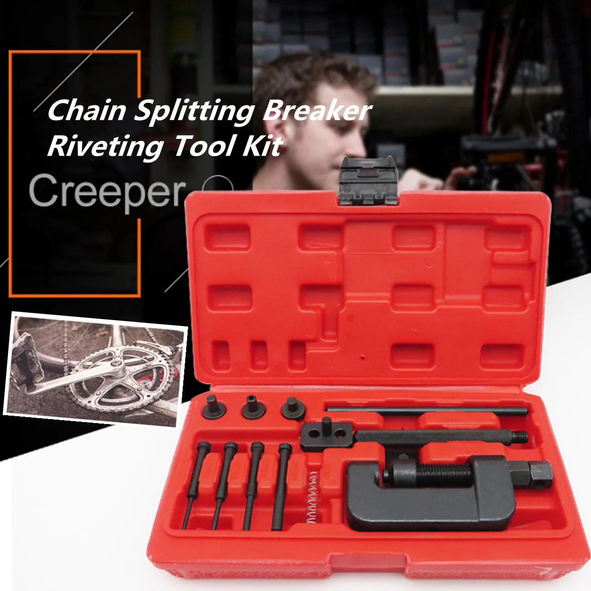 CHAIN BREAKER AND RIVET TOOL INCLUDED DRIVEN CHAIN TOOL KIT