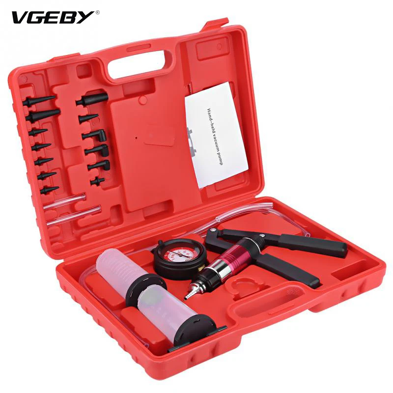 Auto Hnad Held Vacuum Pump Pressure Tester Kit Brake Fluid Bleeder Test Tool Set with Adapters Car Accessories
Auto Hnad Held Vacuum Pump Pressure Tester Kit Brake Fluid Bleeder Test Tool Set with Adapters Car Accessories