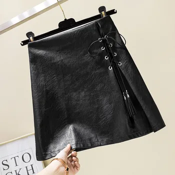 Casual PU Leather Skirt Women Autumn Winter Elegant Lace Up Mini A-Line Skirt Lady Skinny High Waist Skirts Black Plus Size
Casual PU Leather Skirt Women Autumn Winter Elegant Lace Up Mini A-Line Skirt Lady Skinny High Waist Skirts Black Plus Size