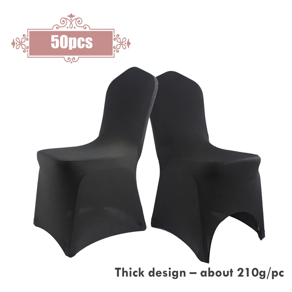 50pcs/lot Thick Design Wedding Party Decorative Black Polyester Spandex Stretch Chair Covers Hotel Banquet Ceremony Chair Decor
50pcs/lot Thick Design Wedding Party Decorative Black Polyester Spandex Stretch Chair Covers Hotel Banquet Ceremony Chair Decor