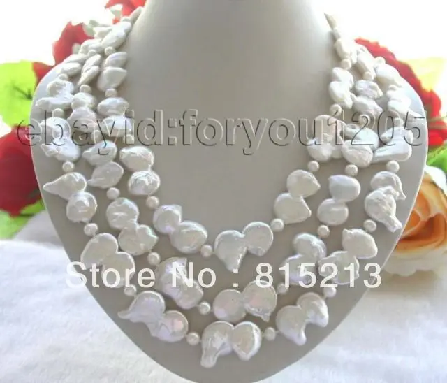 ddh001066 Natural 30mm White Reborn Keshi Pearl necklace Shell Clasp 28% Discount 
ddh001066 Natural 30mm White Reborn Keshi Pearl necklace Shell Clasp 28% Discount