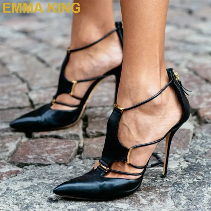 EMMA KING Fashion Black PU Leather Pointy Toe T Strap Office Ladies Pumps Hollow Out Stiletto Heels Sexy Women High Heel Shoes
EMMA KING Fashion Black PU Leather Pointy Toe T Strap Office Ladies Pumps Hollow Out Stiletto Heels Sexy Women High Heel Shoes