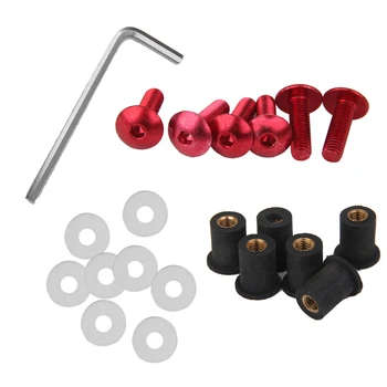 6 Pieces Fairing Windscreen Screws Bolt Kit Windshield Mounting Nuts Wellnut with Gasket & 1 Allen Key For Motorcycle Windshield
6 Pieces Fairing Windscreen Screws Bolt Kit Windshield Mounting Nuts Wellnut with Gasket & 1 Allen Key For Motorcycle Windshield