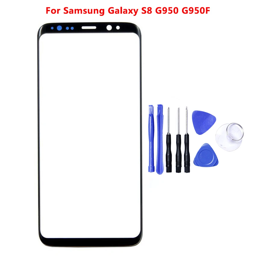 Фото Сменная сенсорная панель для Samsung Galaxy S8 G950 G950F / + plus G955 Черная передняя внешняя